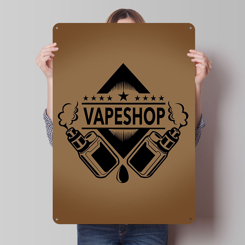 Vaping Shop - Vape Shop Logo صفيح الملصقات للتخصيص