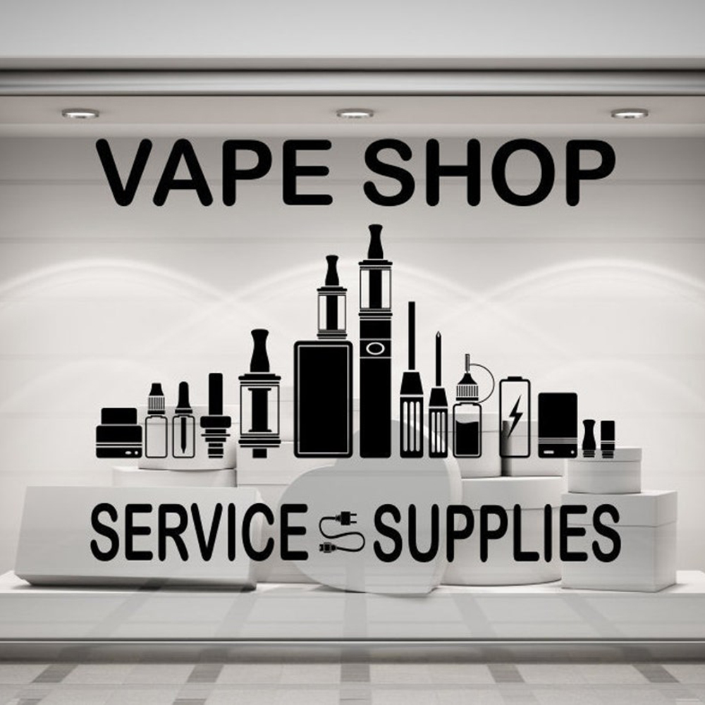Vaping Shop - ملصق حائط لخدمة ومستلزمات السجائر الإلكترونية
