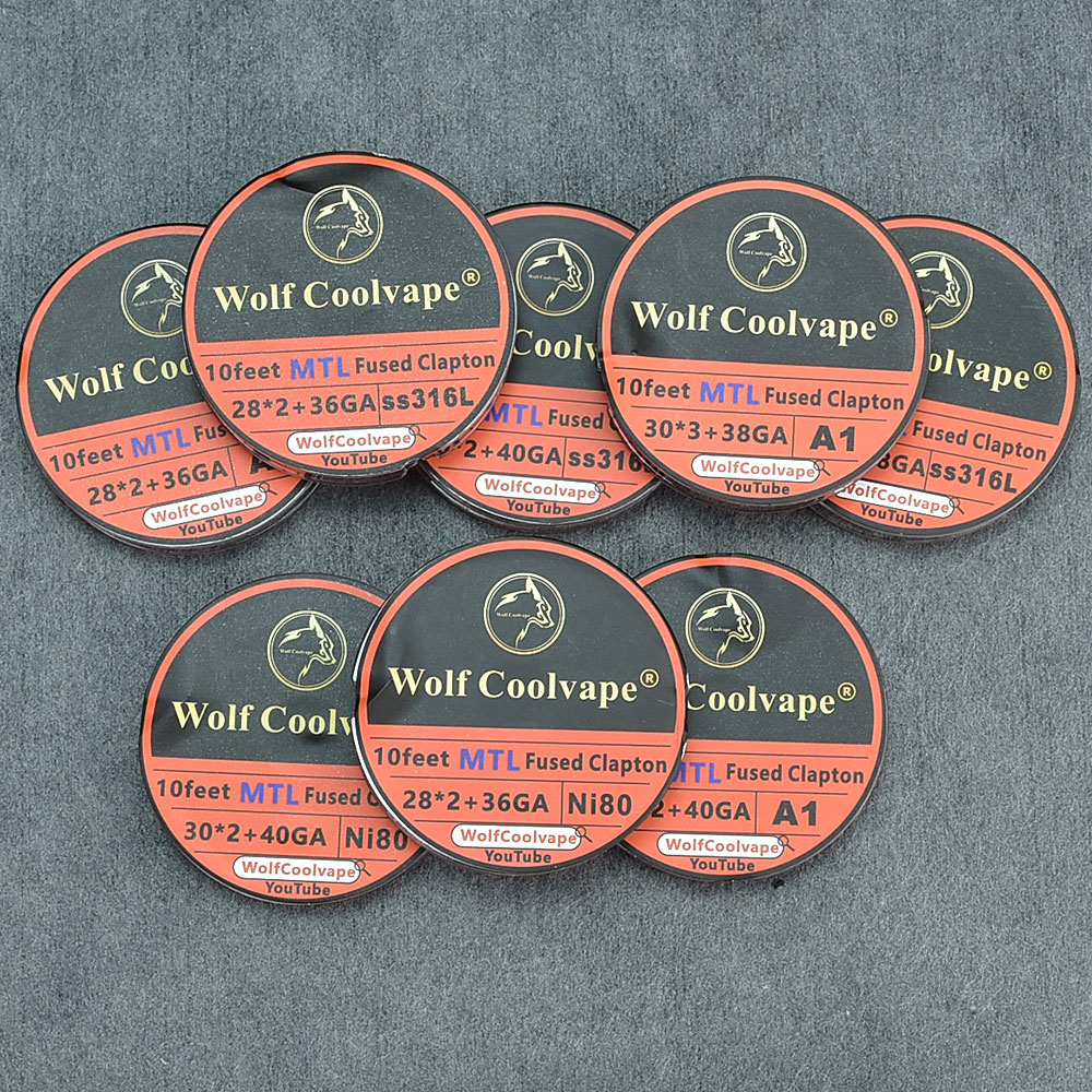 Clapton Wire Pre Built - 10 أقدام NI80/A1/SS316L MTL تنصهر كلابتون
