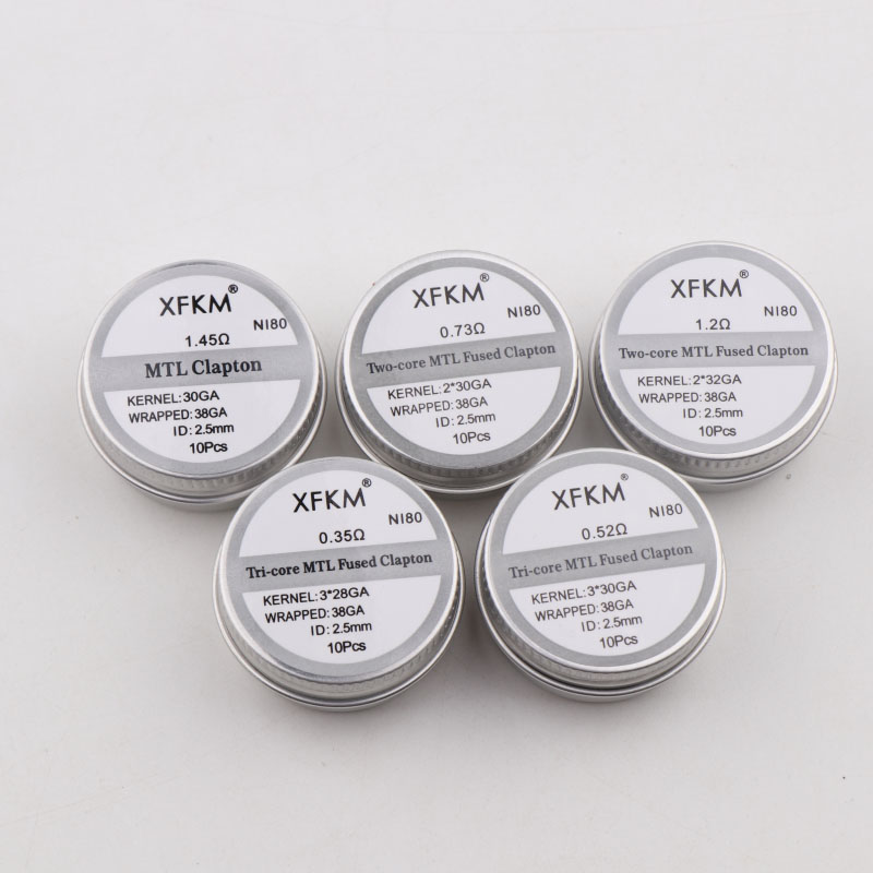 Clapton Wire Pre Built - جديد XFKM 10 قطعة/صندوق NI80/A1/SS316L MTL