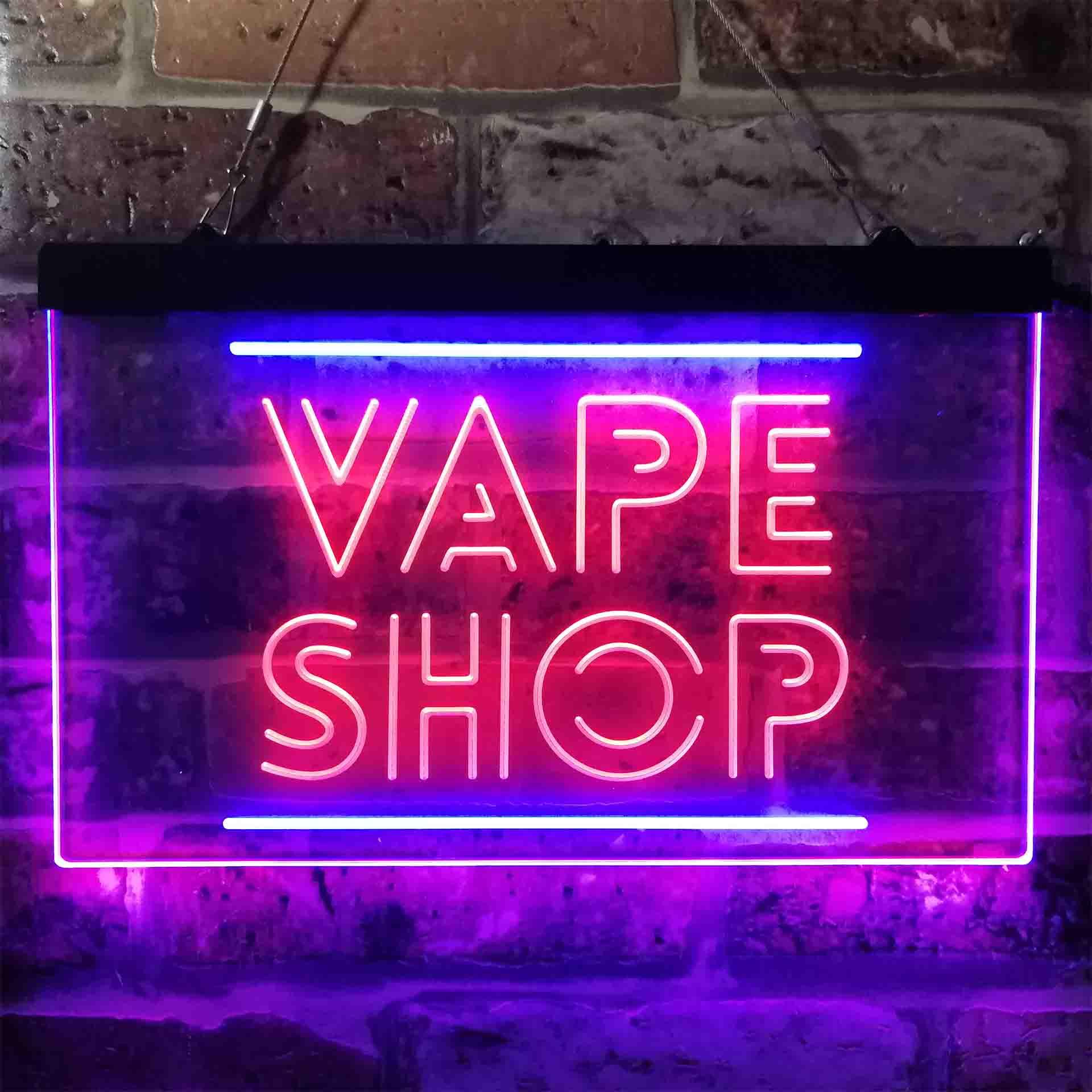 VAPE SHOP علامة نيون LED مزدوج - مراجعة Vaping Shop وسعره