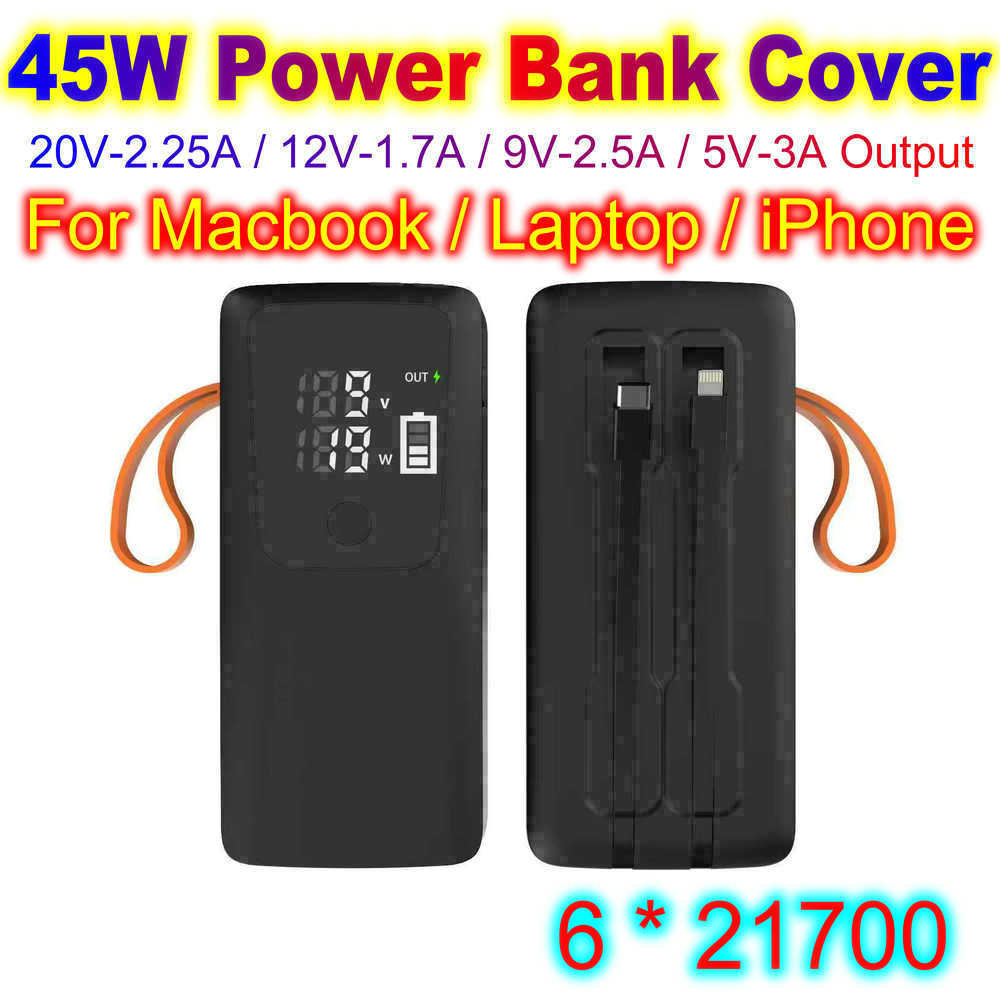 45 واط قوة البنك شل 21700 علبة - مراجعة Battery Case Storage وسعره