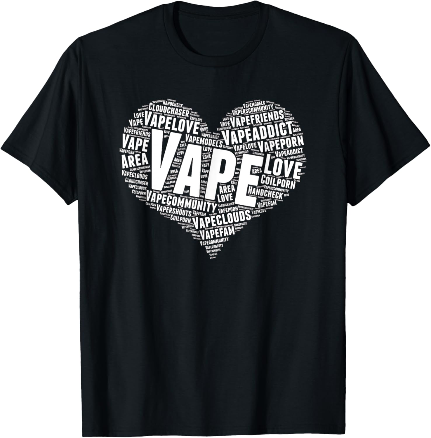 تي شيرت Vape Heart Word Cloud  - مراجعة Vaping Shop وسعره